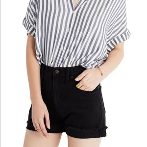 Made well High Rise Denim Shorts Washed Black